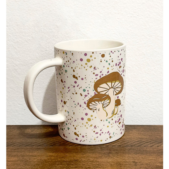 NWT: Room Essentials - Speckled Mushrooms, Ceramic, Coffee Mug (16 fl. oz) - Picture 2 of 5
